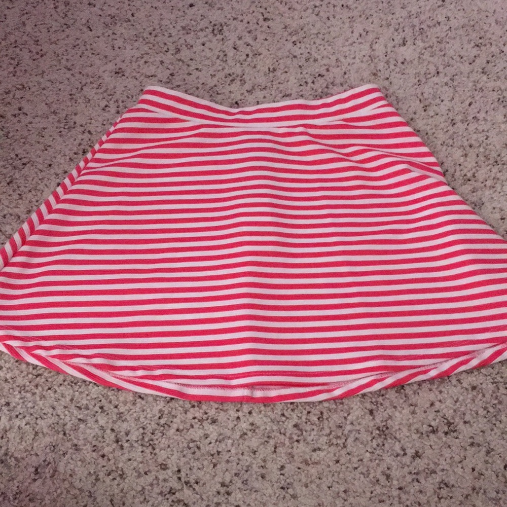 Pink and White Striped Skirt